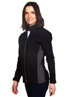 Ladies Contrast Deco Coil Zipper Bonded Soft Shell Jacket